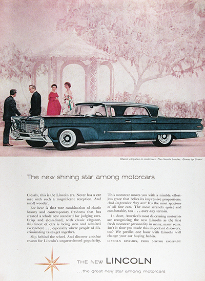 1958 Lincoln Landau Sedan Vintage Ad #025631