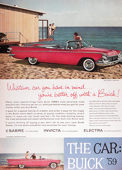 1959 Buick LeSabre Convertible Vintage CDN Ad #025920