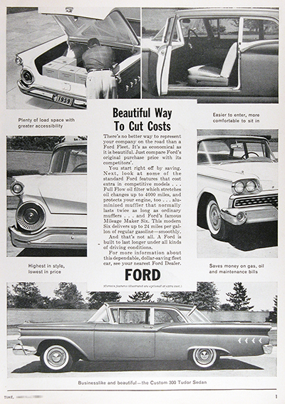 1959 Ford Custom 300 Tudor Vintage Ad #025940
