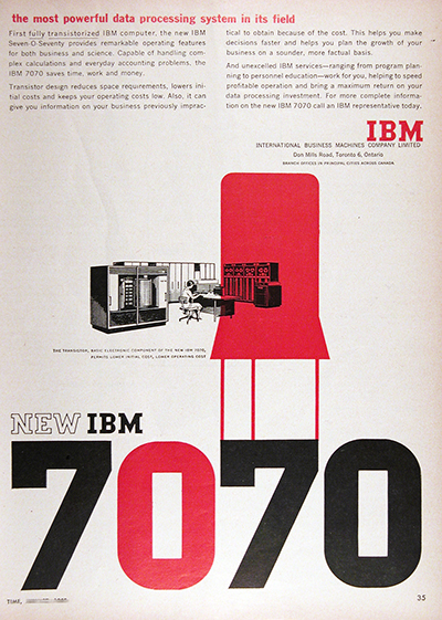 1959 IBM 7070 Computer Vintage Ad #025669