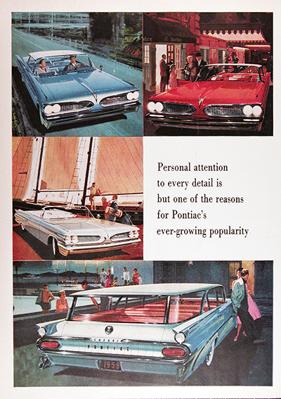 1959 Pontiac Bonneville Safari RARE CDN Ad #025913