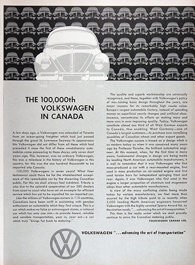 1959 Volkswagen 100,000th Sold Vintage Ad #025695