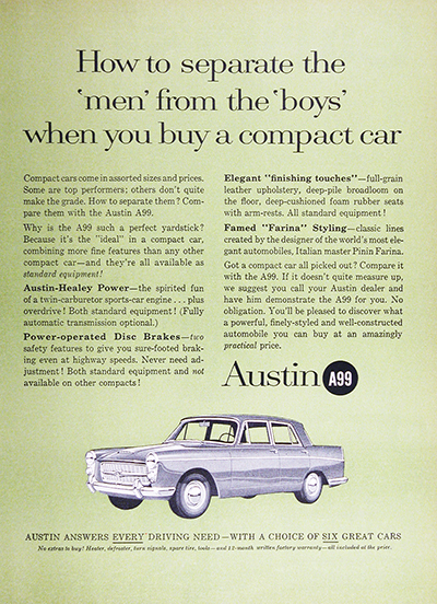 1961 Austin A99 Sedan Vintage Ad #025724