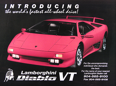 1995 Lamborghini Diablo VT Vintage Ad #025973