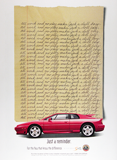 1995 Lotus Esprit S4 Vintage Ad #025968