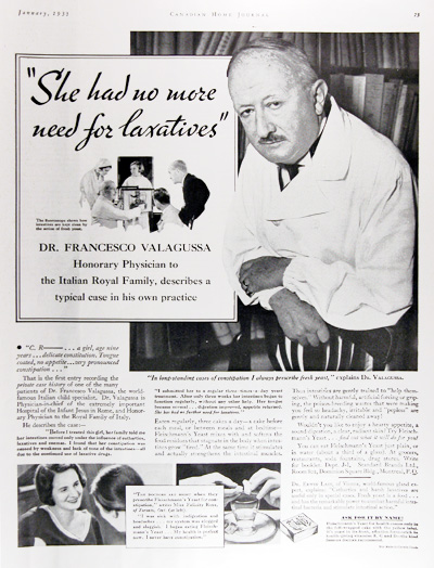 1933 Fleischmann's Yeast Vintage Ad #009951