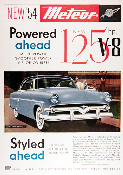 1954 Mercury Meteor Rideau Victoria Coupe Vintage Ad #001939