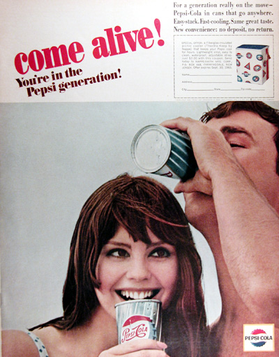 1965 Pepsi Cola Vintage Ad #025472