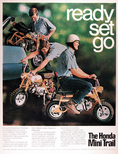 1970 Honda Mini Trail Bike Vintage Ad #012940