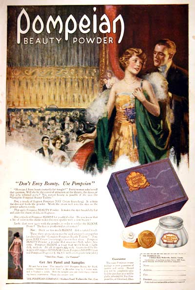 1919 Pompeian Face Powder Vintage Print Ad #001650