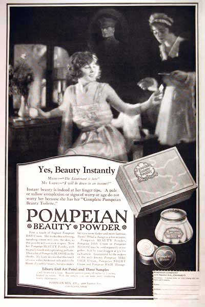 1919 Pompeian Beauty Powder Vintage Ad #001669
