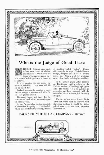1920 Packard Roadster Vintage Print Ad #000104