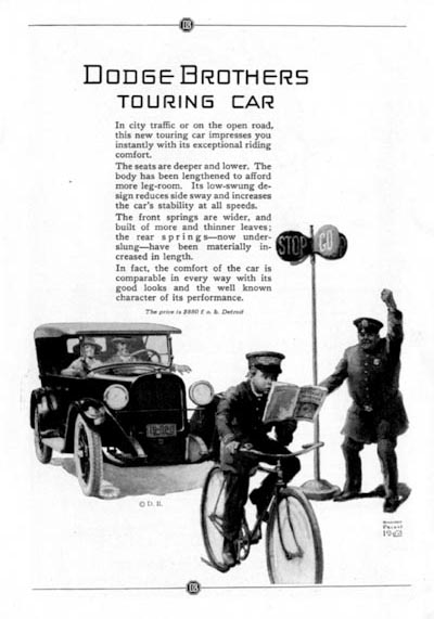 1923 Dodge Touring Car Classic Ad  #000110