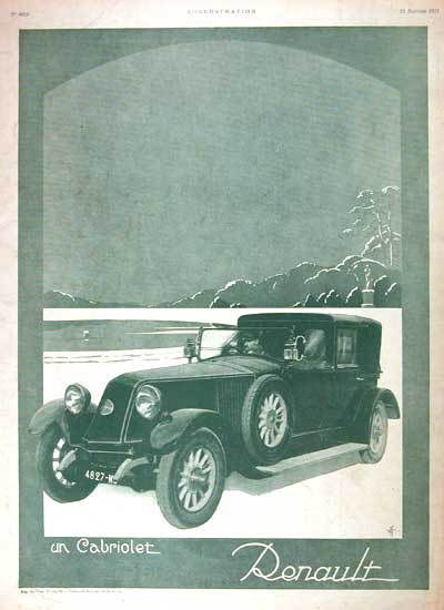 1924 Renault Cabriolet Classic Car Ad #002010