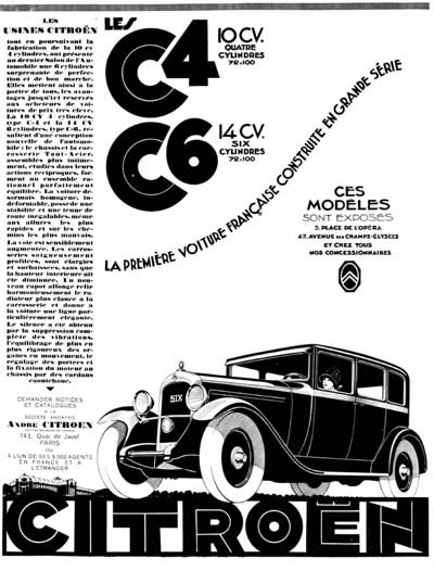 1928 Citroën Sedan Vintage French Ad #000243