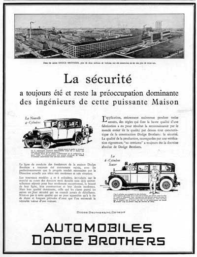 1928 Dodge Brothers Sedan Vintage French Ad #000236