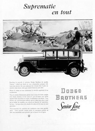 1928 Dodge Brothers Senior Vintage French Ad #000242