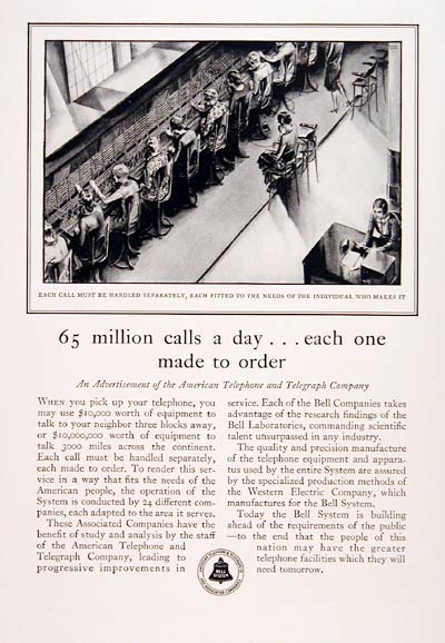 1930 Bell Telephone Switchboard #007742