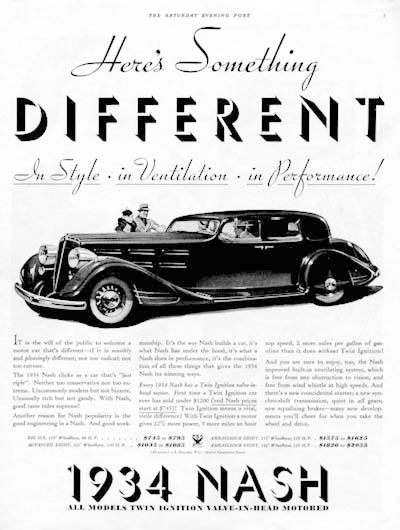 1934 Nash Vintage Ad #000354