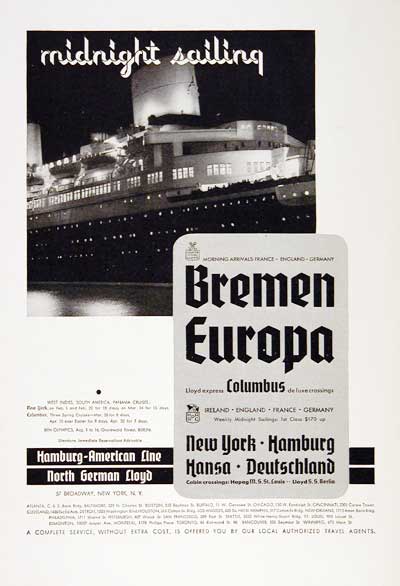 1936 Bremen Europa #003505