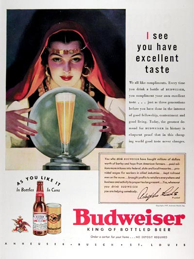 1937 Budweiser Beer #024298
