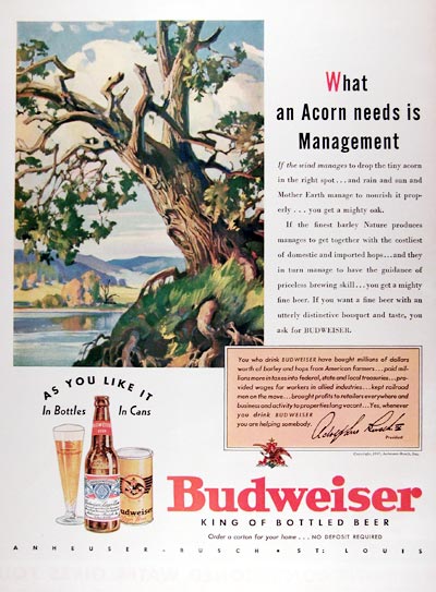 1937 Budweiser Beer #024238