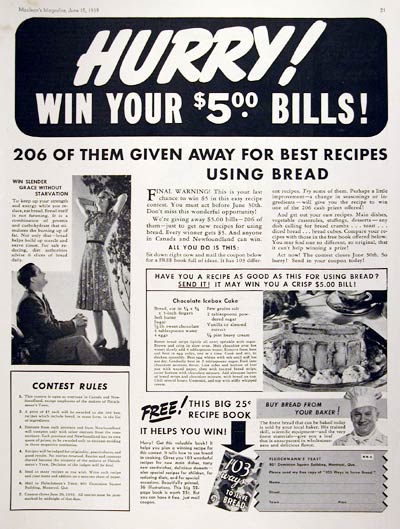 1939 Bread Sweepstakes #007903