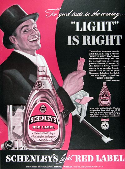 1939 Schenley's Red Label Whiskey #024321