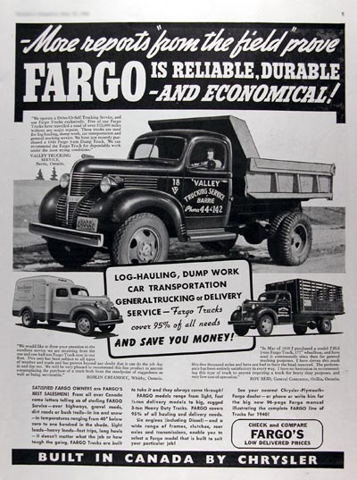 1940 Fargo Commercial Trucks Vintage Ad #011016