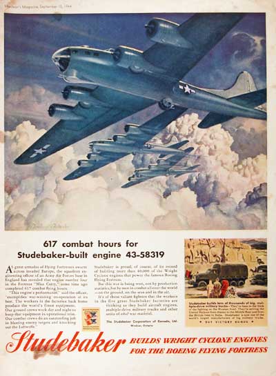 1944 Studebaker Flying Fortress Vintage Ad #00400