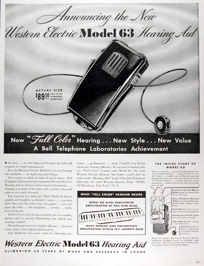 1945 Western Electric Hearing Aid #009647