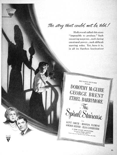 1946 The Spiral Staircase Vintage Ad #002015