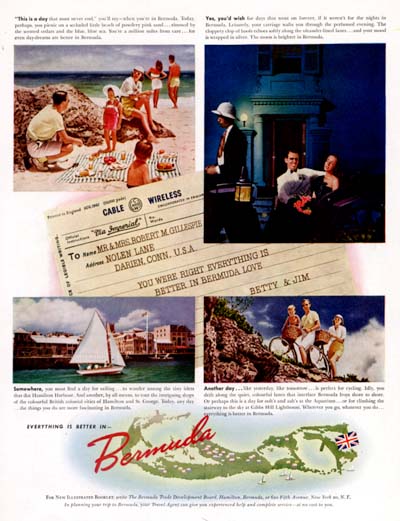 1947 Bermuda Tourism Classic Ad #000453