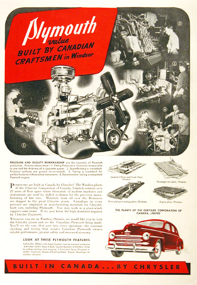 1948 Plymouth Assembly Plant Vintage Ad #001895