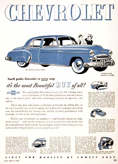 1949 Chevrolet Styleline Classic Ad #001580