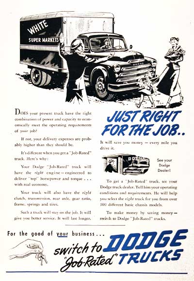 1949 Dodge Trucks Vintage Ad #001586