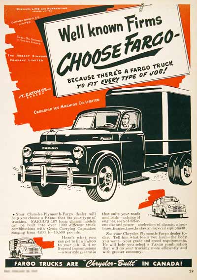 1949 Fargo Trucks Classic Ad #001902