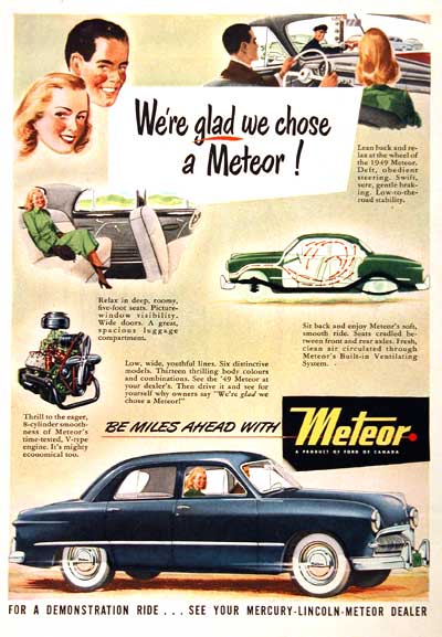 1949 Mercury Meteor Vintage Ad #001582