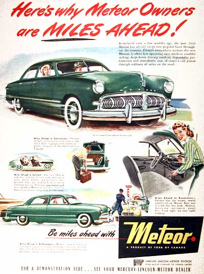 1949 Mercury Meteor Vintage Ad #002066