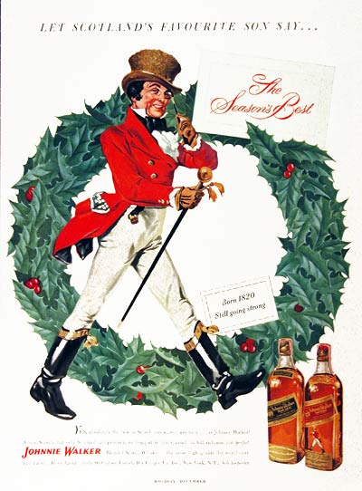 1950 Johnnie Walker Whiskey Vintage Ad 