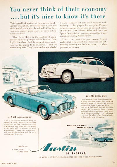 1951 Austin Vintage Ad #000689