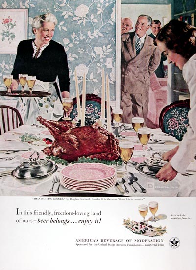 1951 U.S. Brewer's Foundation "Thanksgiving Dinner" #024551
