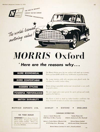 1951 Morris Oxford Sedan #008019