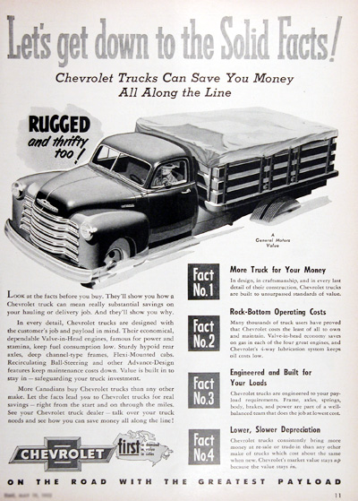 1952 Chevrolet Stake Trucks Vintage Ad #025310