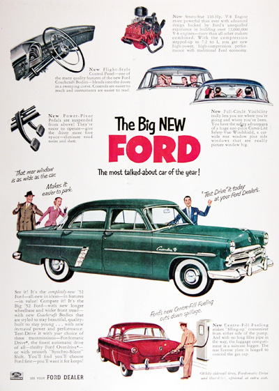 1952 Ford Monarch Customline Sedan Vintage Ad #025302