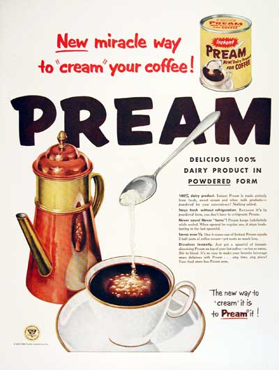 1954 Pream Coffee Cream #004477