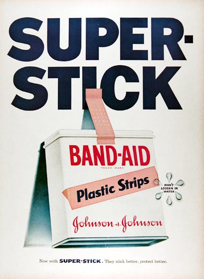 1956 Band Aid Strips Vintage Ad #024788