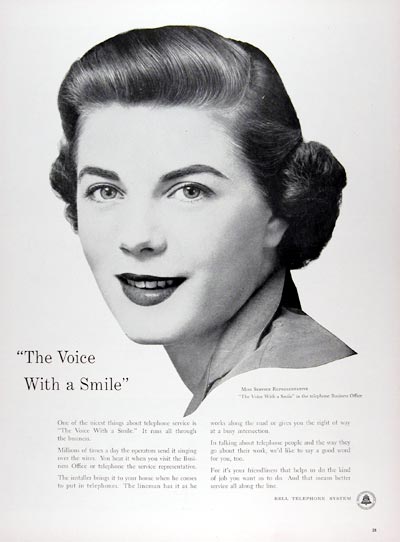 1956 Bell Telephone Operator Vintage Ad #024757