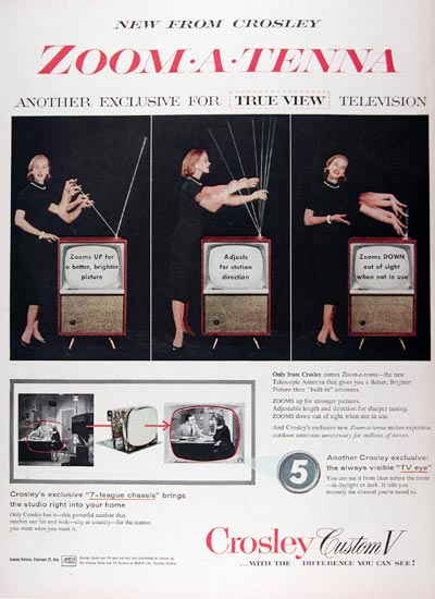 1956 Crosley Custom TV Vintage Ad #24797