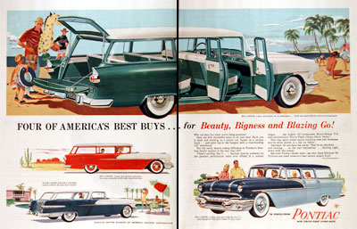 1956 Pontiac Wagons Vintage Ad #003083